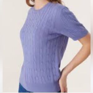 Alfred Dunner Lilac Cable Knit Sweater